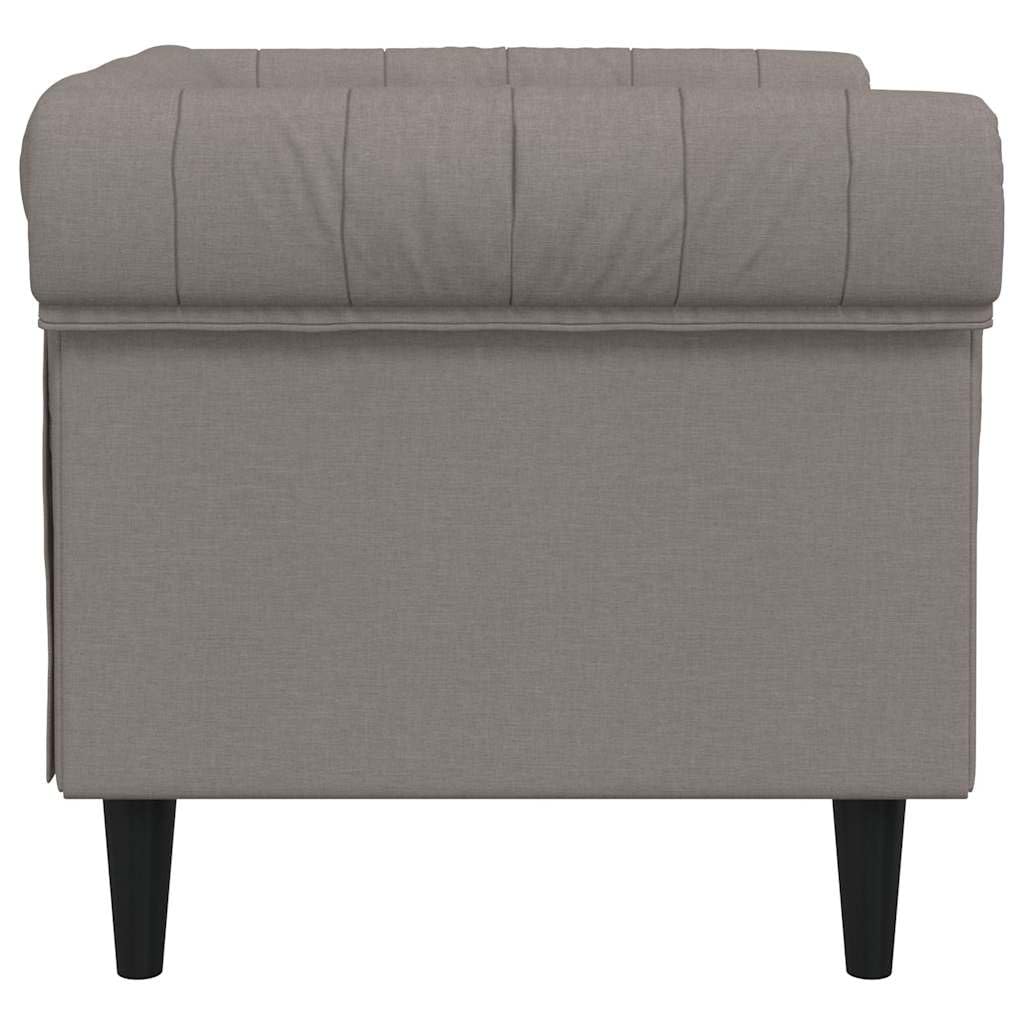Sillón Chesterfield de Tela Gris taupé,16.4kg-372543