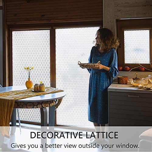 SUNBIRD Window Privacy Film Frosted Glass Window Film Sun Blocking Window Tinting Film for Home, Clings Removable Frosting Bathroom Door (24 x 78 Inch, Criss-Cross Brick) - Image 6