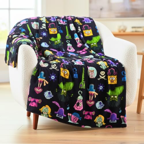 The Spongebob Movie: The Search for Squarepants Halloween Throw Blanket Kids Pirate Super Soft Cozy Plush Bedding 46 x 60 (Officially Licensed Product) by Franco