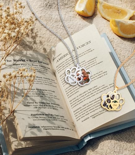 Personalized Christmas Heart Name Necklace Picture Birthstone Birthday Butterfly Cat Dog Custom Photo Nameplated Pendant Jewelry for Women 5