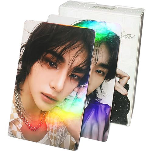 PYAJUU Stray Kids Laser Photocard 50pcs Stray Kids Album Photocard KPOP Straykids GIANT Photo Cards HOP Album Card Gift for Fans FELIX Photo Cards Bangchan Greeting Card HYUNJIN Postcard (Hyunjin)
