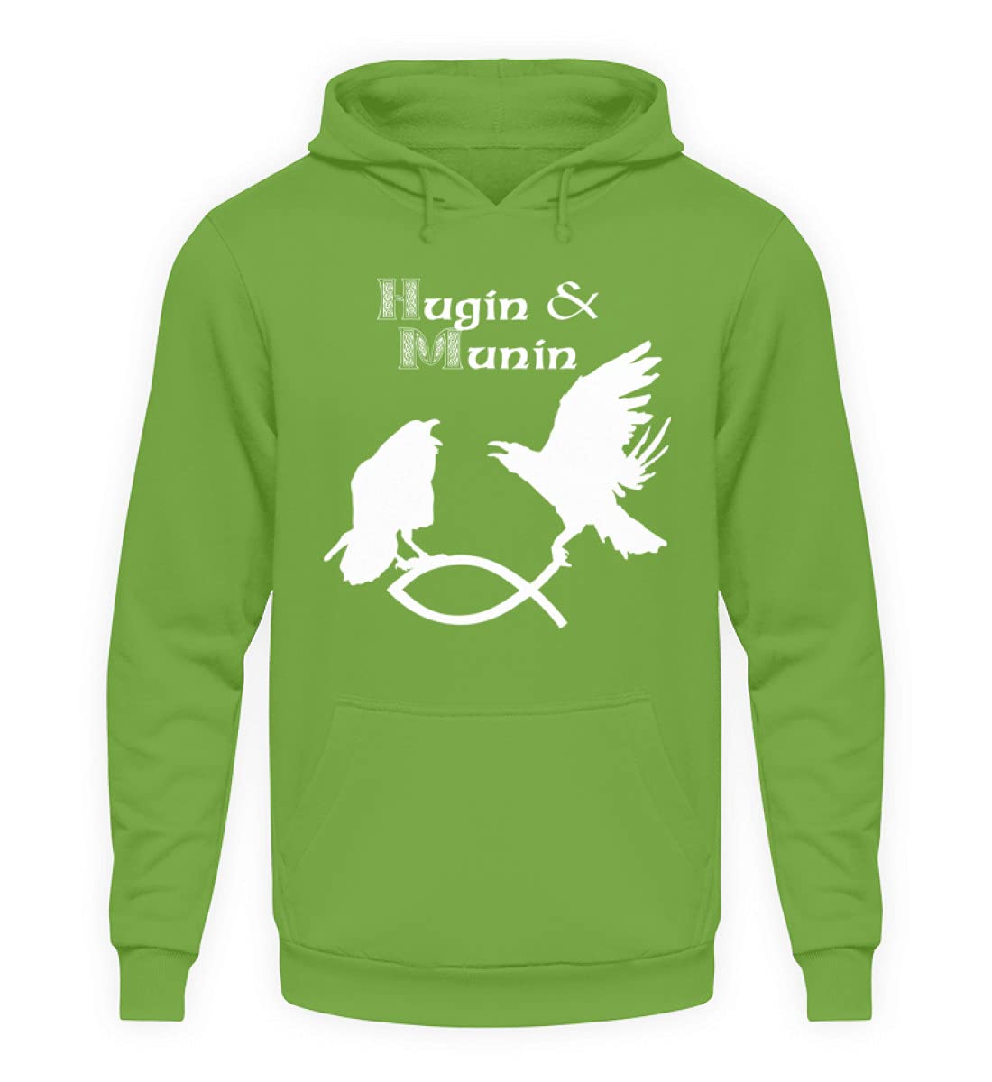 Pull à capuche corbeau pour vos sorties urbaines en vert lime XXL - 3