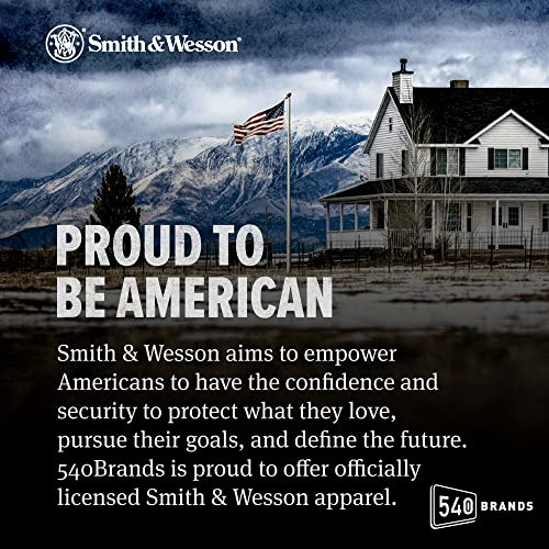 Image of Smith & Wesson Officially Licensed Men's Hooded Sweatshirt, Long Sleeve Pullover Graphic Hoodie with Arm and Chest Logo