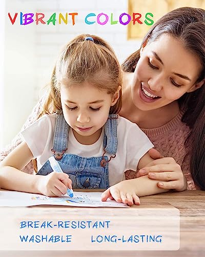 image for NewFamily Dustless Chalk for Kids, Colored Sidewalk Chalk With Holder,