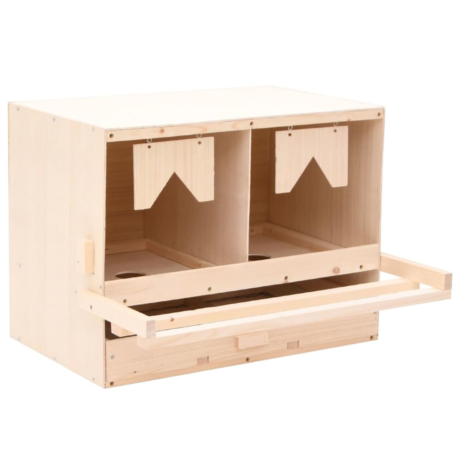 Casetta Cova per Galline 2 Scomparti 63x40x45 cm Legno di Pino,Commercio e industria,Agricoltura,Zootecnia,Incubatrici di uova-170652
