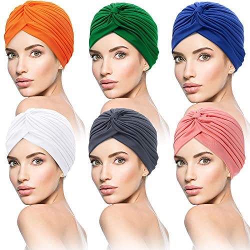Image of SATINIOR 6 Pcs Stretchy Turban Head Wraps for Women