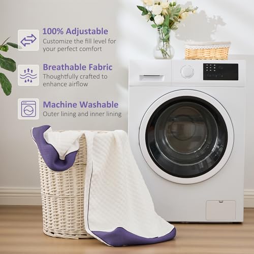 HOMELAB Adjustable Shredded Memory Foam Body Pillow, Cooling Long Pillow with Washable Cover, Full Support for Side Sleepers, Back, Hip & Leg Comfort, 1 Pack 20"x52" by HOMELAB - Image 8