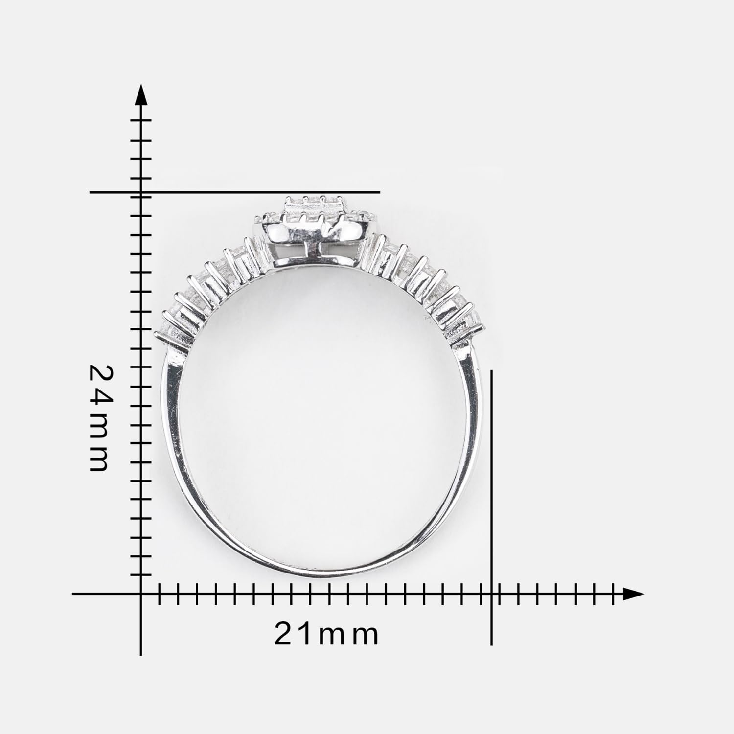 Sterling Statement Illusion Ring with Zircons, Whites Collection
