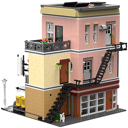 Wanjun Backhaus Stadt Straßenansicht Moc Gebäude Villa Modell 2919 Teile Gebäude Bäckerei Bausteinmodell Baustein… – Bild 3