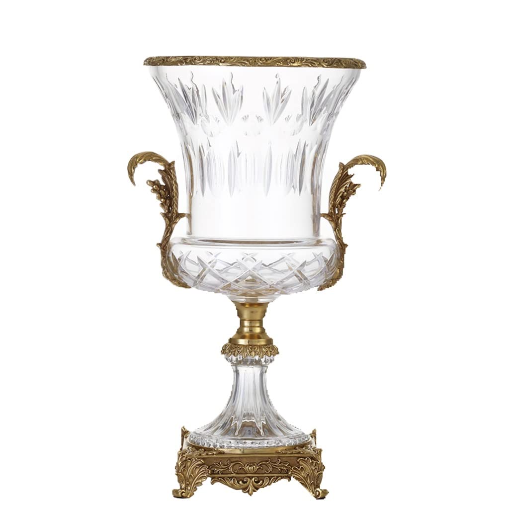 SnamicE House Decor Crystal Glass Vase Living Room Dining Table Home Decorations Flower Arrangement Desktop Ornaments Flower Vase,