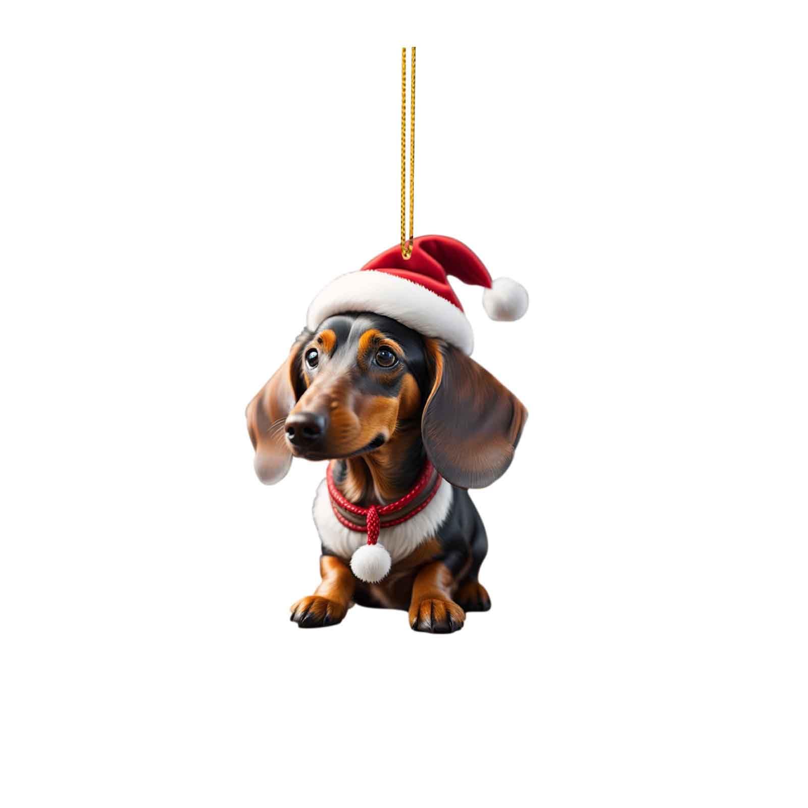Xmas Decorations Sale Clearance Dog Car Hanger Bauble Household Christmas Tree Decoration Christmas Ornament Baubles Acrylic Xmas Decor for Home Holiday Party
