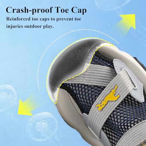 Image of JMFCHI Boys Girls Sports Sandals Summer Kids Closed Toe Outdoor Sandals Athletic Water Shoes Sandals Child Pool Beach Sandals Quick Drying Slip Resistant | Little /Big Kid,Comfortable lightweight,Non-slip soft sole,Hook-and-loop closure,Easy wear,Anti-collision toe,Daily casual