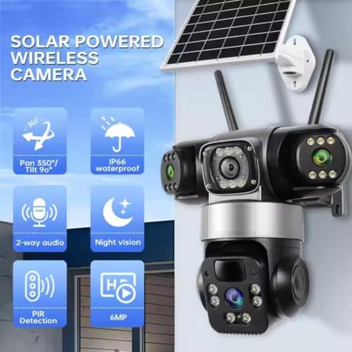 Image of Eyetech 3MP WiFi Light Bulb Camera for Home Indoor | 360 View | Full HD | Color Night Vision |M (3 Lens Solar)