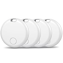 Air Tracker Tag 4 Pezzi, Funziona con Apple Dov’è (Solo iOS), Localizzatore Bluetooth Trova Oggetti 365 Giorni, Batteria Sostituibile, Impermeabile IP67, Chiavi, Portafoglio, Bagagli, Valigie, Bianco