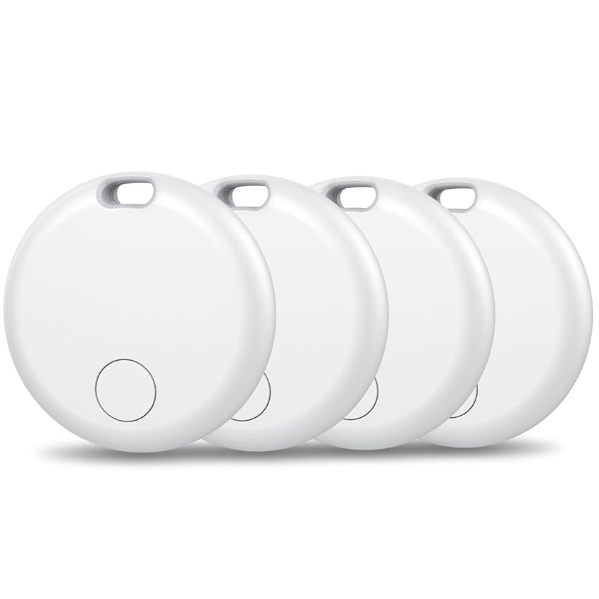 Air Tracker Tag 4 Pezzi, Funziona con Apple Dov'è (Solo iOS), Localizzatore Bluetooth Trova Oggetti 365 Giorni, Batteria Sostituibile, Impermeabile IP67, Chiavi/Portafoglio/Bagagli/Valigie, Bianco