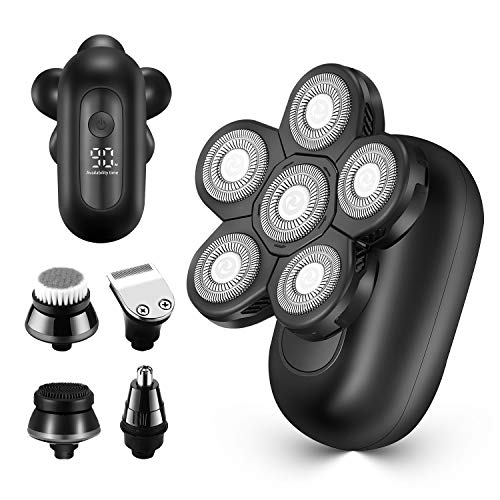 Roziaplus Electric Razor for Men Upgrade 5 in 1 Head Shaver Electric Shaver Waterproof Bald Head Shavers for Men Cordless Rechargeable Shavers for Bald Men