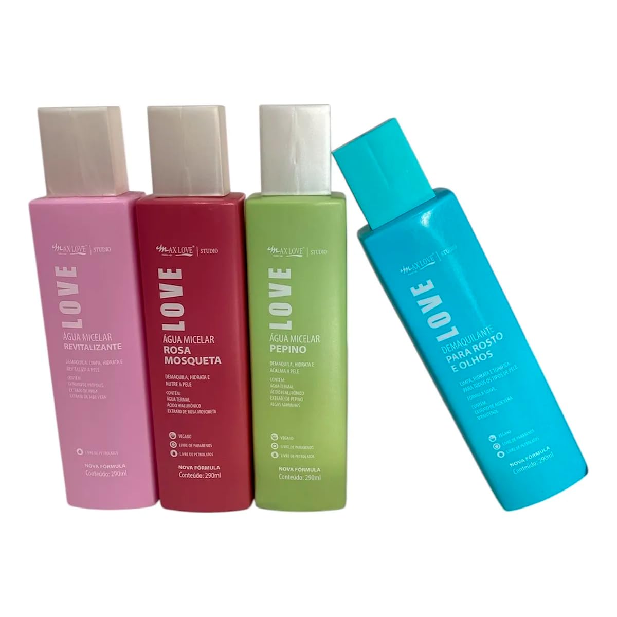 Água Micelar Revitalizante 300Ml Para Todo Tipo de Pele Demaquilante Com Extratos Naturais