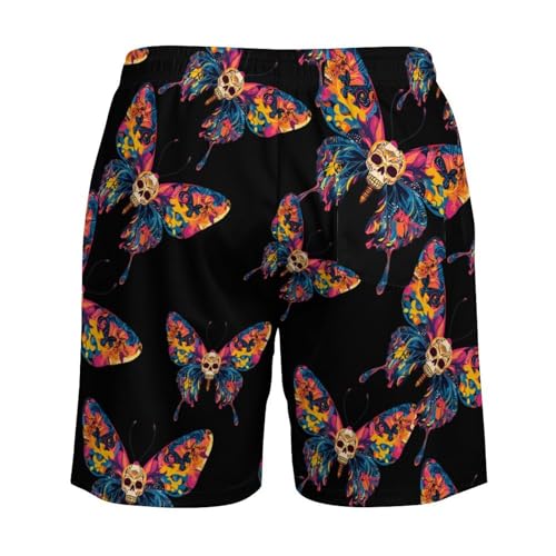 Butterfly Skull Mens Swim Trunks with Quick-Drying Lining Beach Shorts for Outdoor Sports4