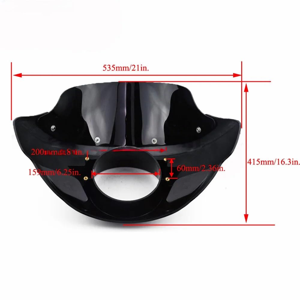 Universale Faro Anteriore Moto LED Per Sportster XL 883 5 3/4" Maschera Per Cupolino MASCHERA FARI(7inch short screen)