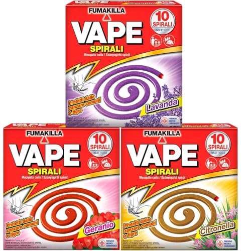 VAPE SPIRALE ANTI ZANZARE VESPE REPELLENTE INSETTI (10 Zampironi)