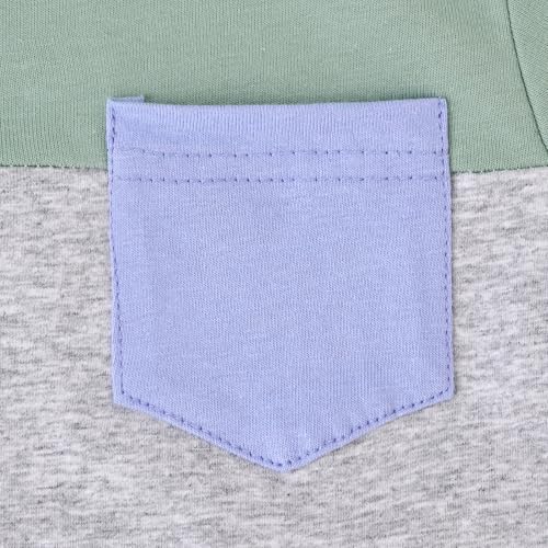 Image of Toddler Boy Clothes Baby Summer Outfit Patchwork Tee Shorts 12M-4T | Soft Patchwork Tee, Pocket Shorts With Stretch Waistband, Breathable For Summer Play, Machine Washable
