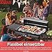 2in1 Elektro Grill Standgrill Tischgrill elektrisch 2.400 Watt - Elektrogrill für Balkon, Draußen & Drinnen mit Standfuß große Grillfäche Stufenloser Temperaturregler elektrischer BBQ Grill