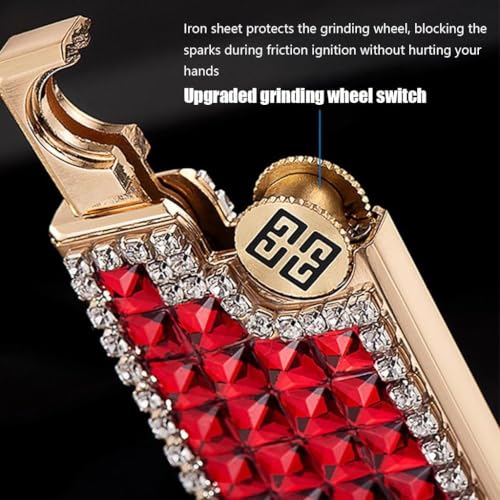 Encendedor portátil con diseño incrustado de rhinestones miniatura 3