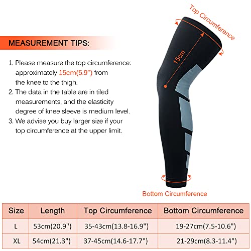 Image of Generic 1pc Full Leg Knee Sleeve Men Women Long Leg Sleeve Protective Leg Brace for Sport Basketball Cycling Football |