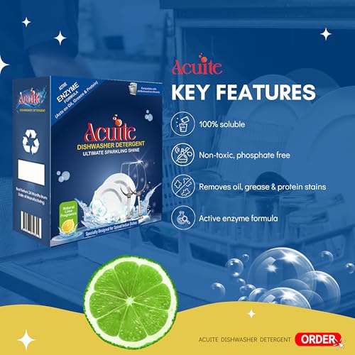 Image of Dishwasher Detergent Powder 900g | Powerful Enzyme Based Formula | 100% Water-Soluble | Phosphate-Free | Built for Indian Kitchens & Water Conditions | For All Automatic Dishwashers