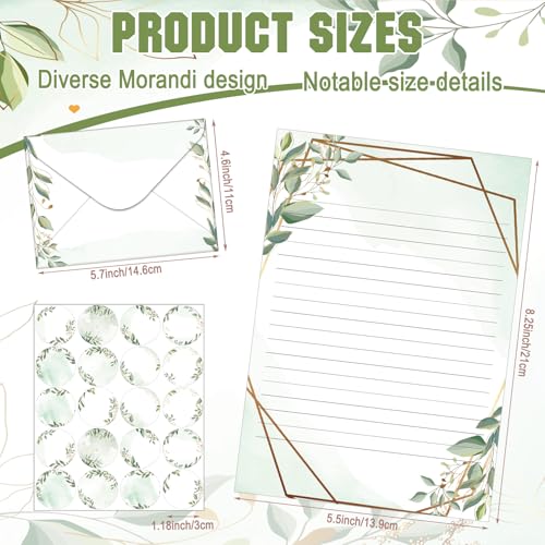 Image of TaoBary 160 Pcs Eucalyptus Stationery Paper and Envelopes Set