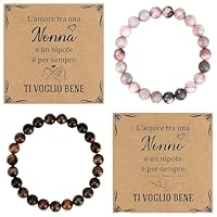 CHUANFU Regalo Festa Dei Nonni Bracciale, Regalo Nonna Nonni Natale da Nipoti, Bracciale Nonna Idee Regali, Originali Regali per Donna Uomo Compleanno Pasqua Festa del Papà e Della Mamma