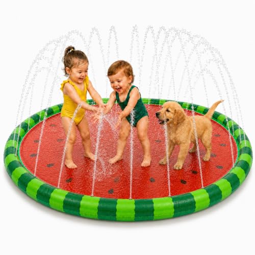 Playland Non-Slip Splash Pad Water Toy For Kids – Fun & Entertaining Toddler Outdoor Toys, Durable Easy-Setup Water Mat, Multi-Purpose Dog Splash Pad & Outdoor Toys For Toddlers 1-3