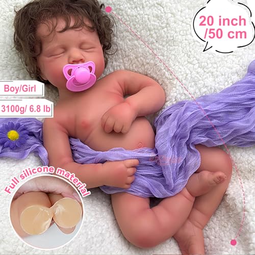 Muñeca Reborn Lifelike de Silicona 48 cm con Boca Abierta miniatura 5
