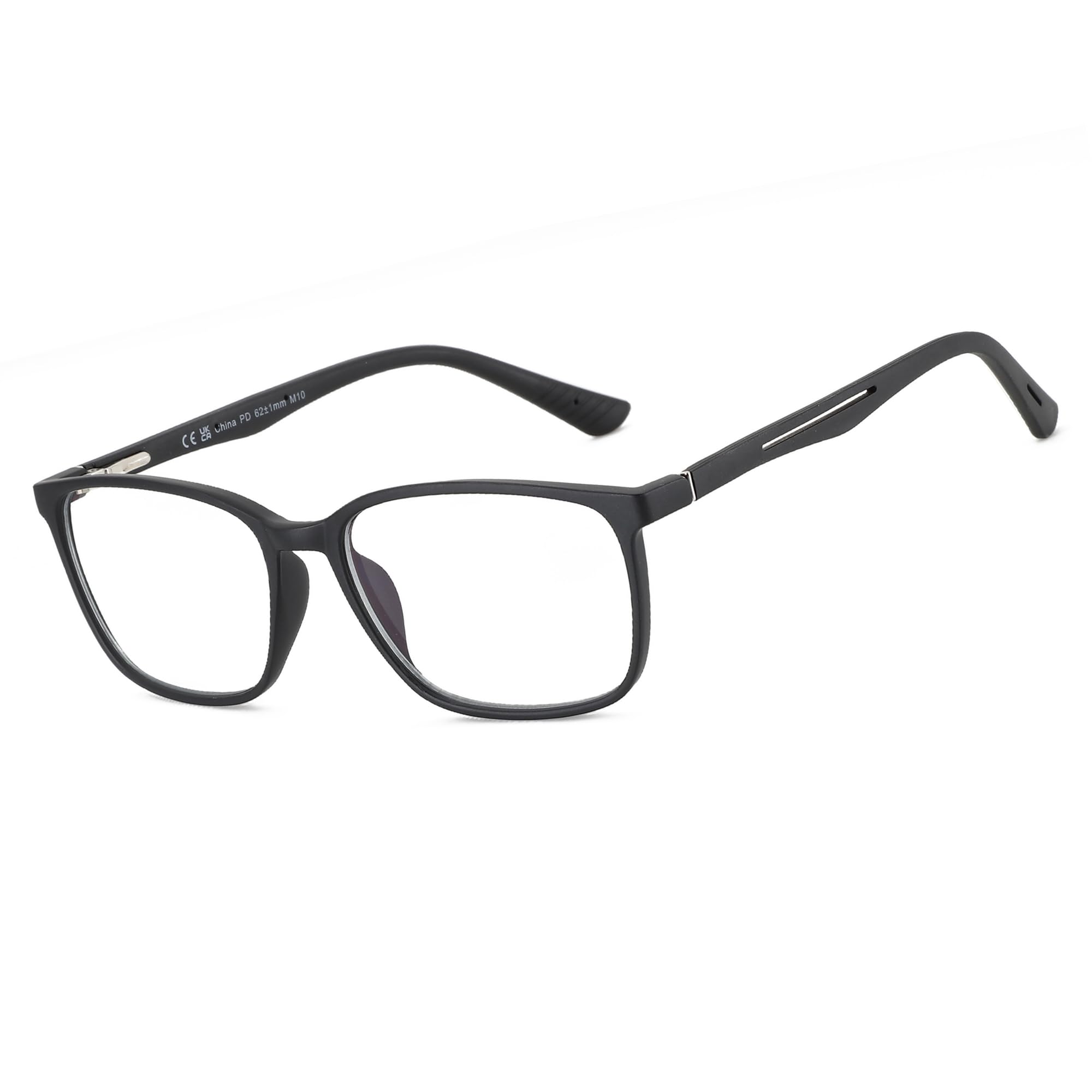 ZENOTTIC Blaulichtfilter Brille, Lesebrille Herren Eckige Rahmen-Leser Anti-Glanz Sport Computerbrille Schwarz/Schwarz 2.5 x