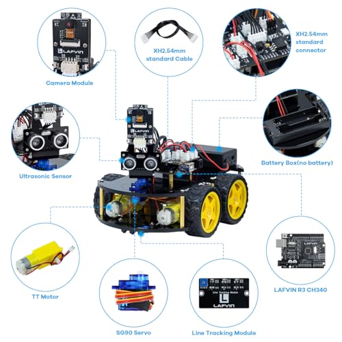 LAFVIN R3 Camera Smart Robot Car Kit for Arduino Robotics with Tutorial - Image 3