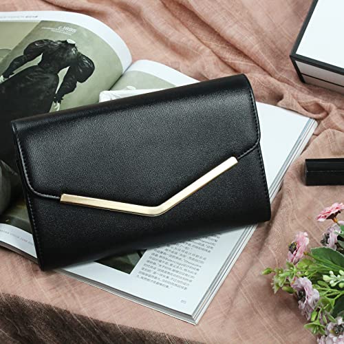 Image of Clutch Purse Evening Bag for Women,Envelope Handbag With Detachable Chain | With Detachable Chain