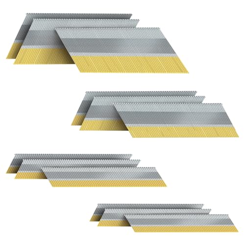 Image of PINOZE 15 Gauge DA Angled Finish Nails, 34-Degree, 1200-Pack (2-1 /2 inch, 2 inch, 1-1 /2 inch, 1-1 /4 inch 300 Per Sizes), Galvanized Assorted Size Project Pack, for Pneumatic, Electric Angled Finish Nailer Gun