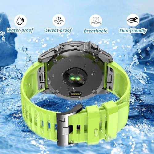 Image of Silicone Band for Garmin Enduro 3 2 /Fenix 8 pro /tactix 8 AMOLED 51mm /Fenix 7X /6X pro sapphire solar /5X plus, 26mm Quickfit Sprot Watch Strap Replacement for Descent Mk2i /3i /epix Pro /quatix 8 51mm