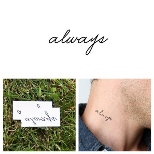 ttify Always Temporary Tattoo - Forever Yours (Set of 2) - Other Styles Available - Fashionable Temporary Tattoos - Long Lasting and Waterproof