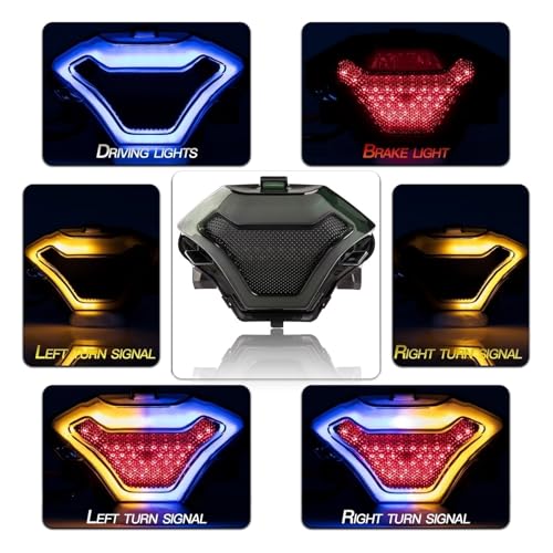 Feu stop moto LED puissant et clignotants intégrés YZF R3 MT07 - 2