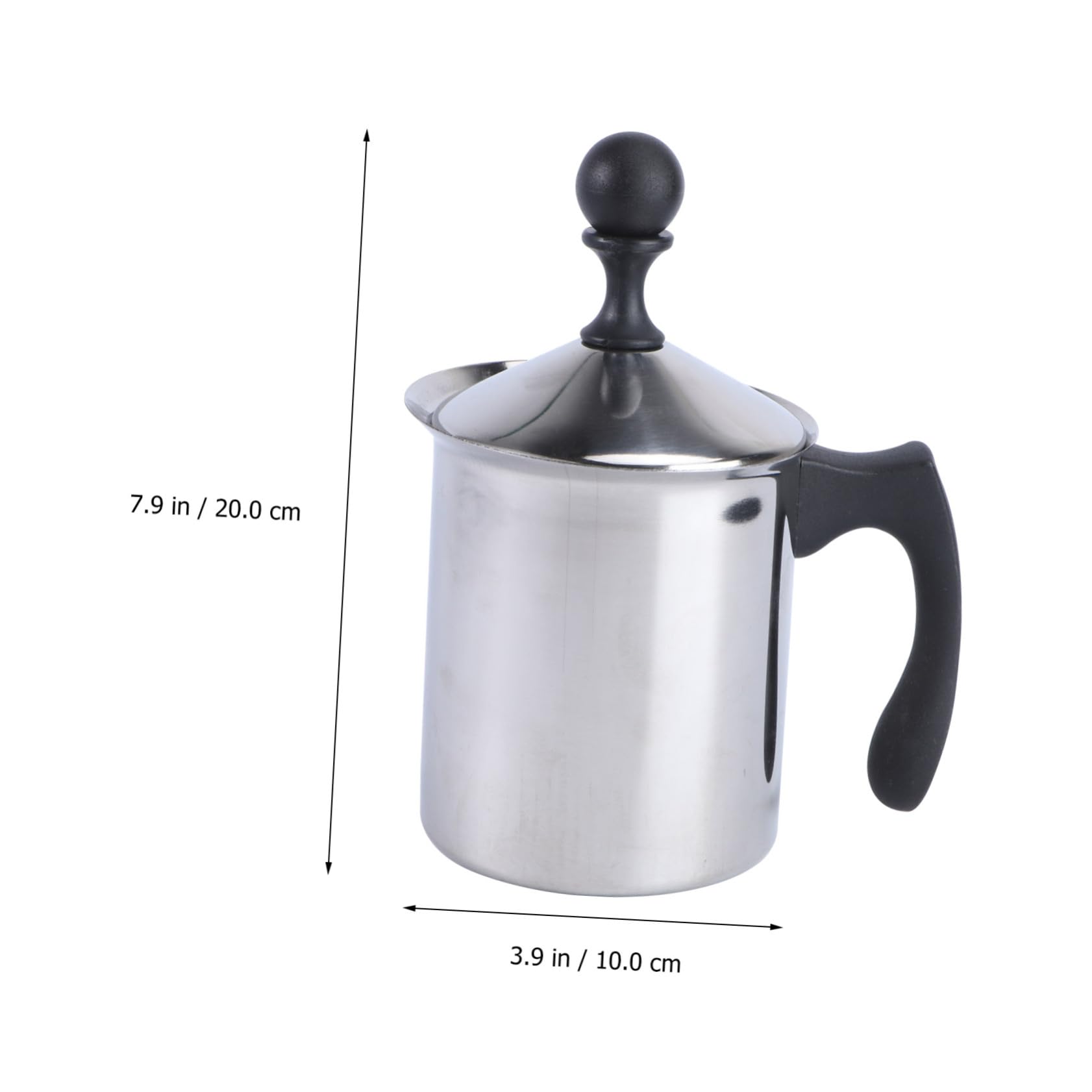 Espumador Plata 800cc de Leche Inoxidable Manual de Acero