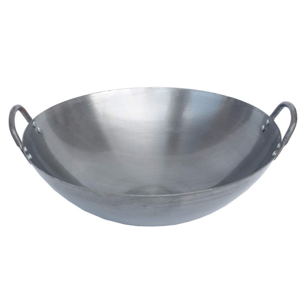 YNIYUJKL Handmade Iron Wok,Classic Non Stick Wok, With Two Handle Cast Iron Non Stick Uncoated,60Cm,60Cm,50cm