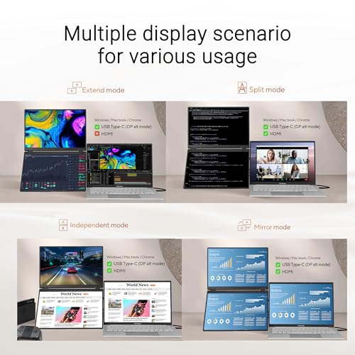 Image of ASUS ZenScreen Duo MB14FCD 14 Inch Foldable Dual-Screen Portable Monitor