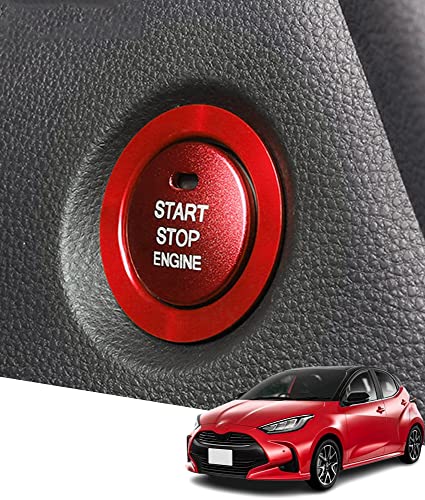 Hearsheng トヨタ ヤリス(Yaris) 10系(2020年2月~) 新型ヤリス クロス Yaris Cross(2020+)専用アルミ合金エンジンスタート スターターリング アルミカバー 内装カスタムパーツ アクセサリーキズ防止防塵 取り付け簡単