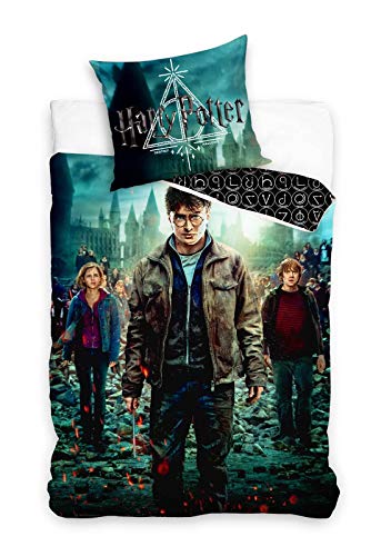 rainbowFUN.de Harry Potter und die Heiligtümer des Todes - Wende-Bettwäsche-Set 135x200 80x80 Baumwolle Cover