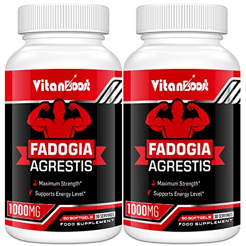 Fadogia Agrestis 1000mg with Ashwagandha & ZINC- Maximum Strength Fadogia Agrestis Extract Supplements - Drive & Athletic Performance - Gluten Free Non-GMO (60 Count (Pack of 2))