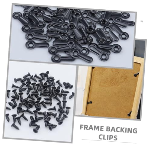 Image of 100pcs Photo Frame Hardware Clips with Screws Versatile Picture Frame Backing Clips for Easy Hanging for Various and Styles