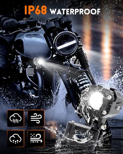 Image of CO LIGHT 2nd Gen LED Motorcycle Fog Lights, Death-Curve Savior for Pacific Coast /Tail of Dragon etc, 20000LM Military-Spec for Cruisers /Motorcycles /ATV /UTV, IP68 Stormproof (Pair)