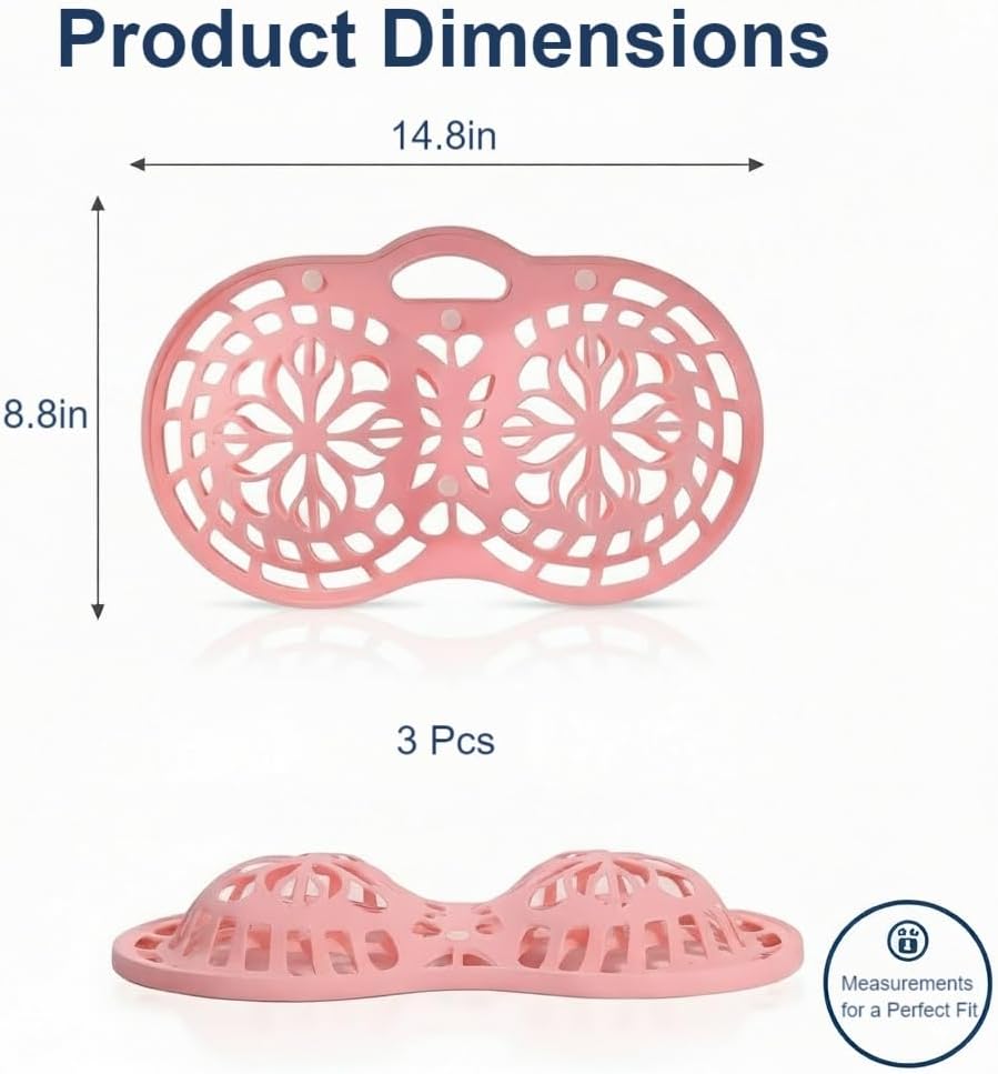 Premium Silicone Bra Washing Protector Bag – Hard Shell Bra Washer Protector Laundry & Anti-Deformation Holder for Washing Machine – Snap Closure Lingerie Delicates Wash Bag
