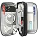 CAAORDKSO Electronics Organizer Travel Bag, Small Cable Organizer Case Waterproof Accessories Pouch, Travel Electronic Carrying Case for Cord, Charger, Phone, USB, Power Bank, Earphone (Black, Medium)